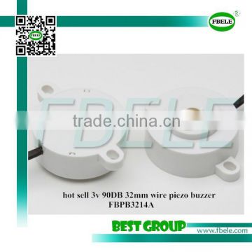 hot sell 3v 90DB 32mm wire piezo buzzer FBPB3214A