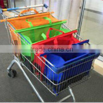 4 shopping trolley bags,foldable cart folding grocery reusable supermarket carry bag