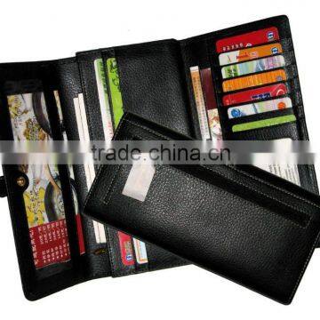 PU TRAVEL WALLET WITH ZIPPER POCKET OUSIDE