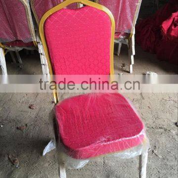 gold ribbed metal banquet chair