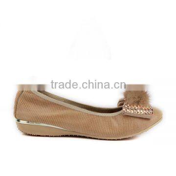 High quality China footwear design beautiful butterfly knot soft leather shoes ladies casual shoes