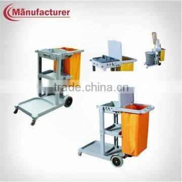 Collapsible Plastic Maid Cleaning Linen Cart with Wheels/Hotel Supplier