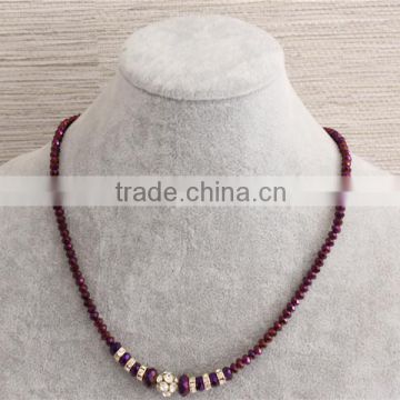 red color beads necklace jewelry sets on sale, beads necklace with crystal earrings