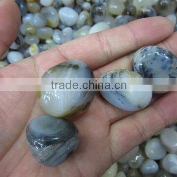 Natural grey Agate Crystal Quartz Crystal crushed gravel Grey Agate Polished Pebble Cobble Stone