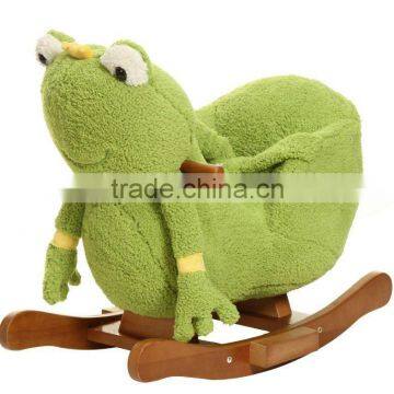 cute customized Plush frog baby rocker animal with chair baby rocking chair