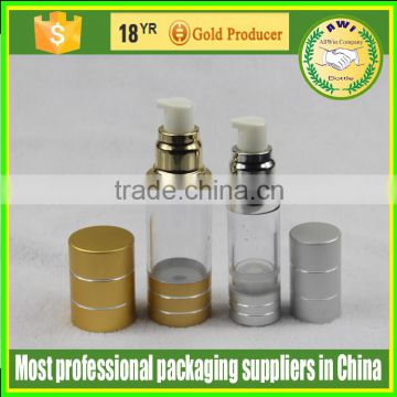 cosmetic small packaging 15ml 30ml airless pump bottle