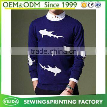 Wholesale high quality winter mens 100% woolen knitted pullover sweater