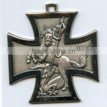 Metal Cross Sports Medal, Antique Metal pendant