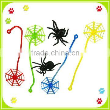 Hot sale novelty sticky spider web toy,TPR spider web toy for halloween