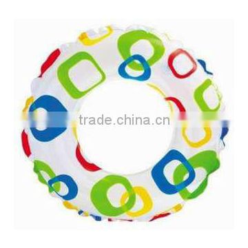 Fashion pvc plastic inflatable swim ring float for promotion