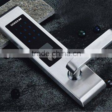 smart digital door lock with power saving switch, design for apartment, office locks