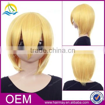 Guangzhou factory cheap price blonde/white lolita wig synthetic sex short wig cosplay