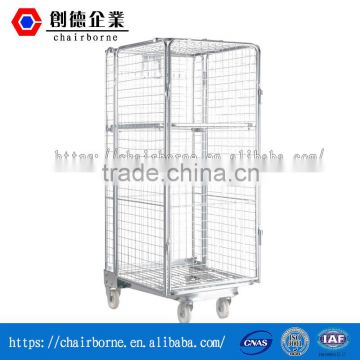 Foldable rolling cage cart roll trolley roll box pallet