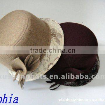 cotton bucket flower hat .lady cotton hat.hot sell hat