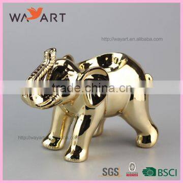 Customize Gold Elephant Ceramic Candle Holder with BSCI Certificate