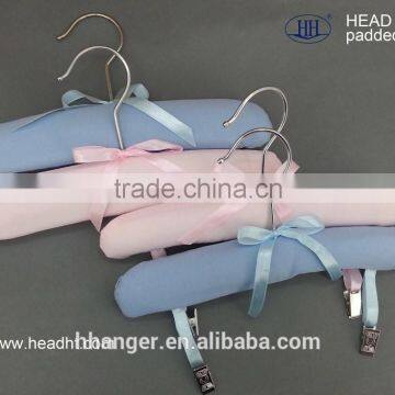 HH BRAND kids homewear satin padded shirt hanger, high quality hanger, hot selling high quality hanger