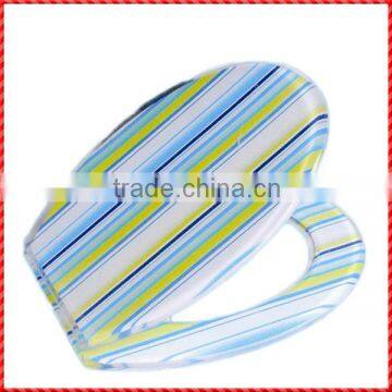 Simple stripe design resin custom automatic toilet seat cover