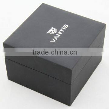 High Quality Black Plastic Paper Clamshell Watch Box Packaging With Pillow photo-3