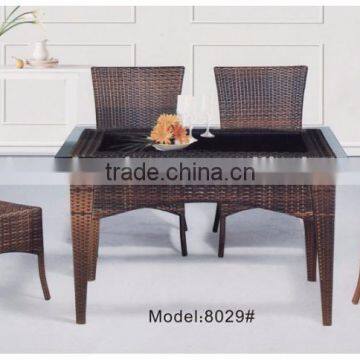 5 piece rattan dining table with 4 armless chair hotel chair