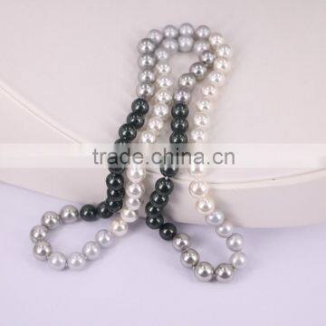 Round Shell Pearl Necklace, Shell Gem Beaded Necklace photo-4