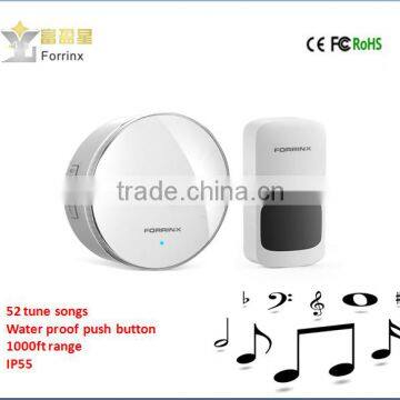 2016 new product funny doorbell round doorbell kit 52 kinds of different melodies IP55