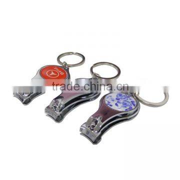 Nail clipper with key chain, carbon steel nail clipper with Epoxy decorating, nail clipper with bottle opener