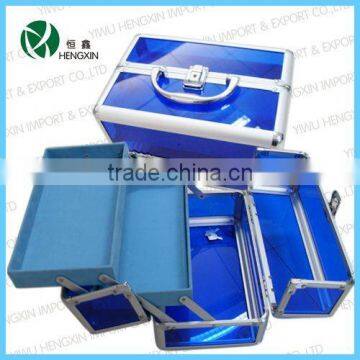 Acrylic makeup display lockable countertop flat case