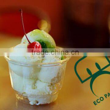disposable PET Plastic ice cream cup with/without lid