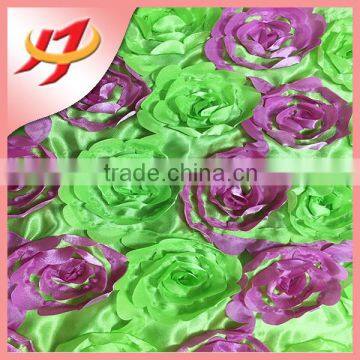 New design Rose Embroidery Fabric Flower Embroidery Polyester multi color african lace fabrics