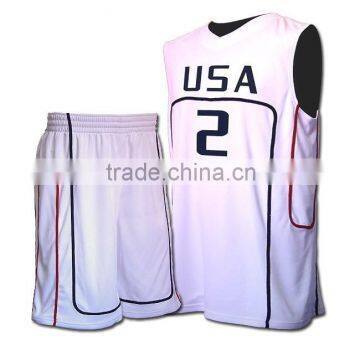 2016 Latest Basketball Jersey Design Blank Sublimation Basketball Uniform