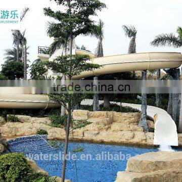 Fiberglass water slide spiral water amusement park rides for sale