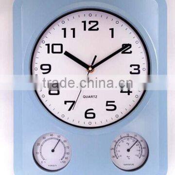 2016 New plastic good wall clock weather station for promotion