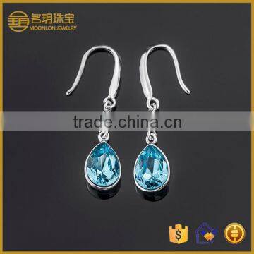 Alibaba cheap silver fashion dangle natural crystal dangle earrings jewelry china manufacturer jewellery wholesale