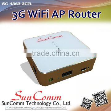 SC-4363-3GR portable DCHP supported 3G wireless router with power bank