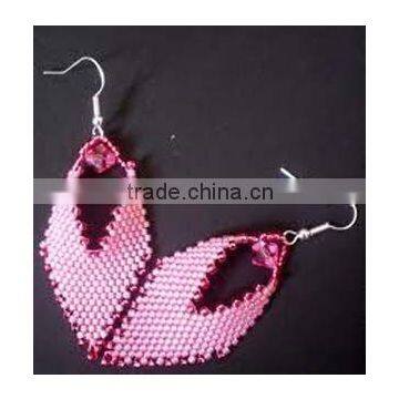 Pink Russian leaf earrings