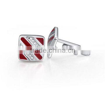 Yiwu Factory Wholesale Copper Metal Enamel Crystal Cufflinks for Men Shirts Cuff Link photo-2