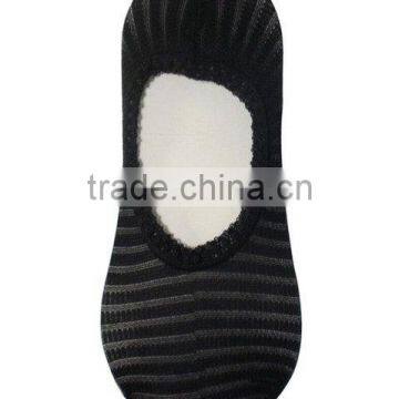 Ladies' fashion black glass silk footie socks