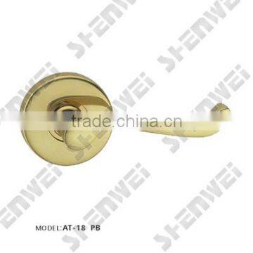 AT-18 PB brass door handle on rose