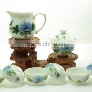 Hand Painted Chrysanthemum Flower Portable Travel Tea Set photo-6