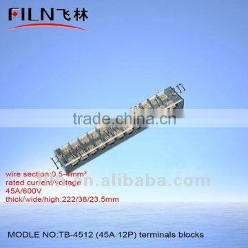 TB-4512 45A 12P through hole terminal block