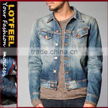 High class turkey stone washed denim jeans jacket for mans (LOTN048)