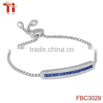 stainless steel monica bracelet sapphire diamond adjustable bracelet