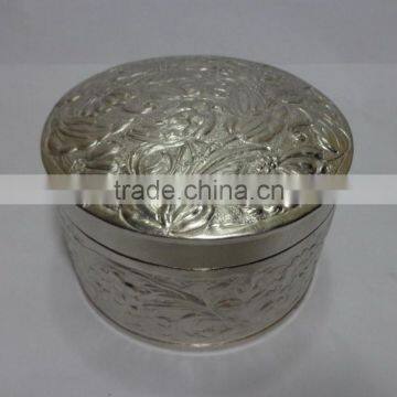 Metal Box with lid embossed design