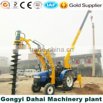 100HP YTO tractor post hole digger with crane for Highway Bridge Company