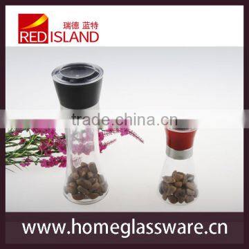 wholesale glass spice bottle with grinder lid glass grinder