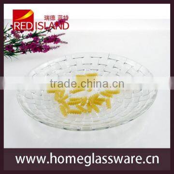 Embossed Weave Mesh Clear Depression Glass Plate 10'' 8" 7"