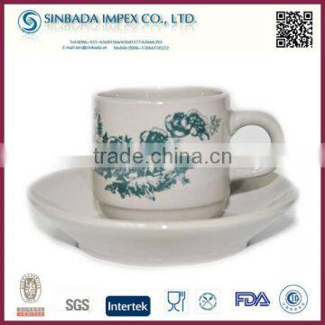 2015 popular blue and white porcelain, tea cup and saucer wholesale