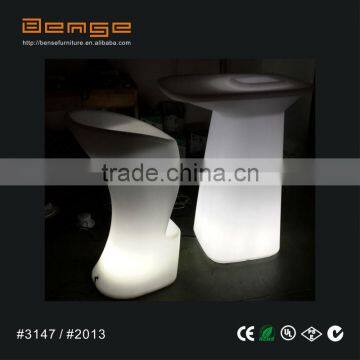 White High LED bar chair and table