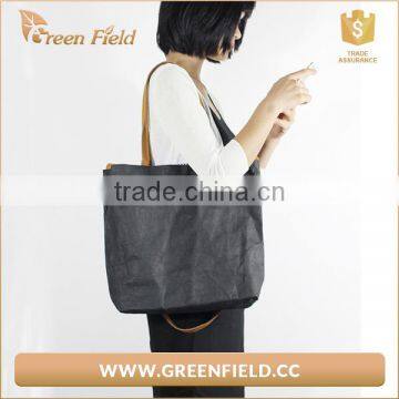 Eco-friendly Plant Washable Kraft Paper Bag Brown Washable Paper Tote Bag photo-5
