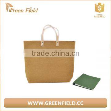 China Suppliers New Style Fashion Tote Bag /washable Kraft Paper Women Handbag photo-2